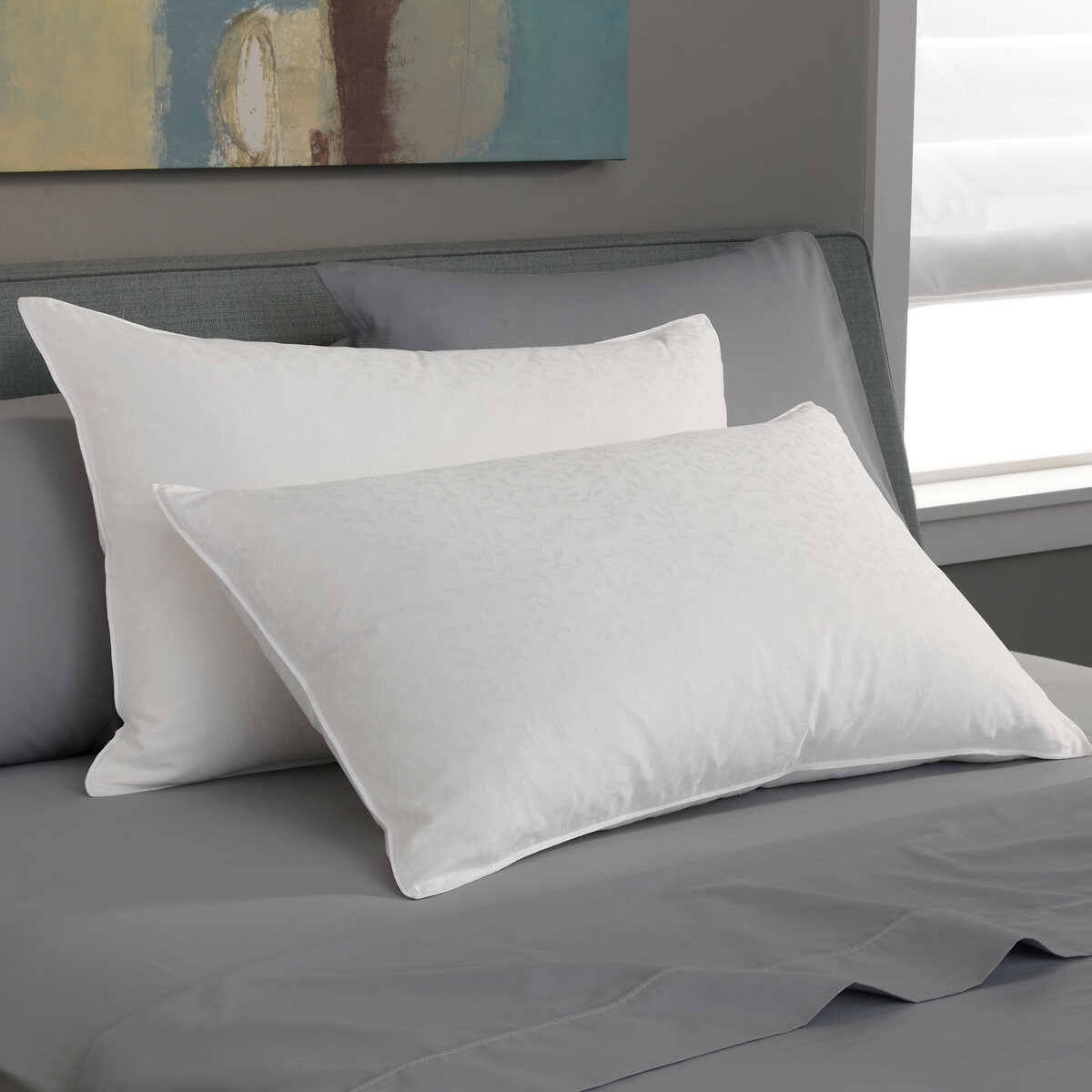 Set of 2 Lux Sateen Down Alternative King Size Firm Pillows