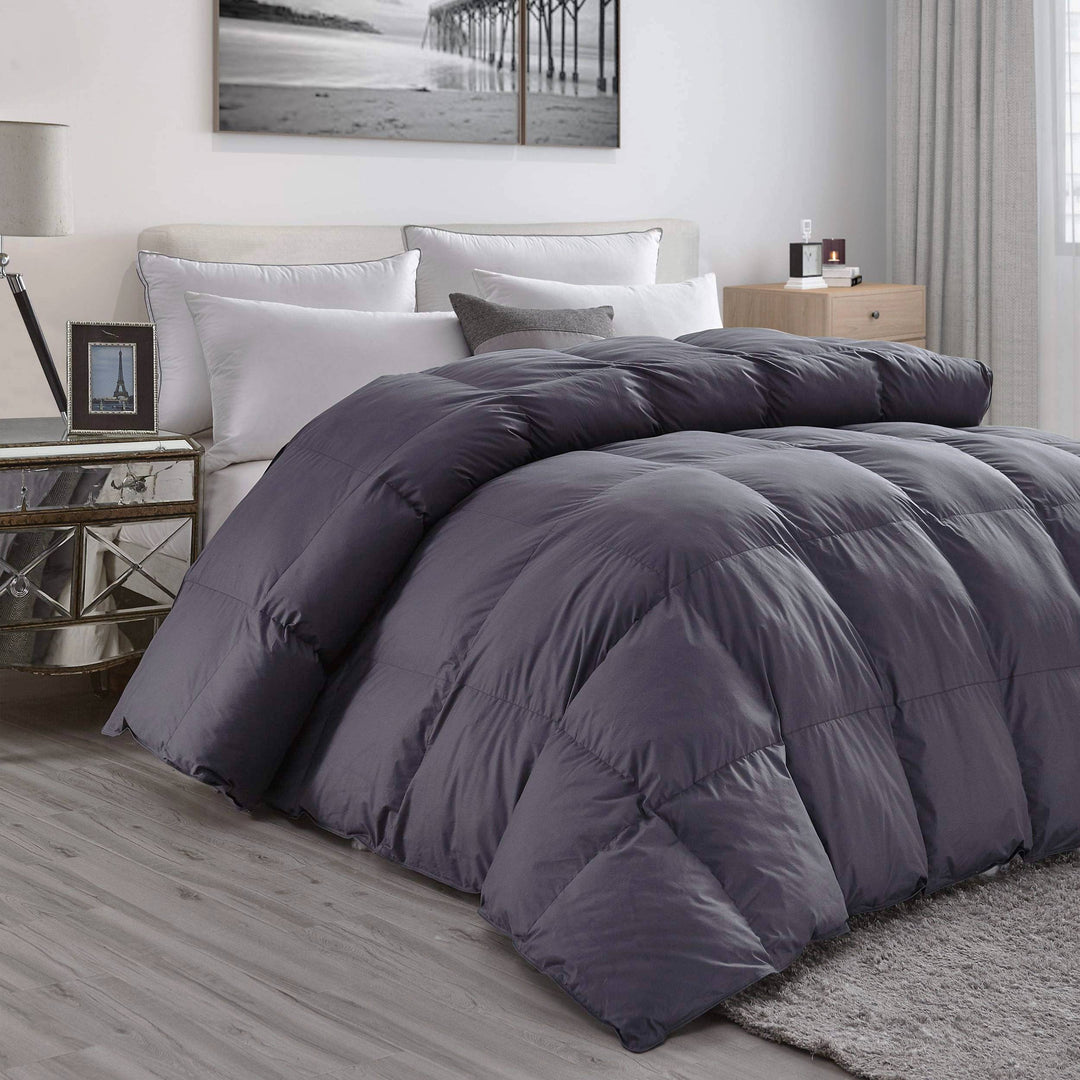 Grey feather comforter best sale